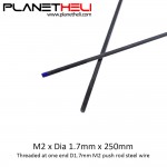 Threaded at one end D1.7mm M2 push rod steel wire 250mm Long